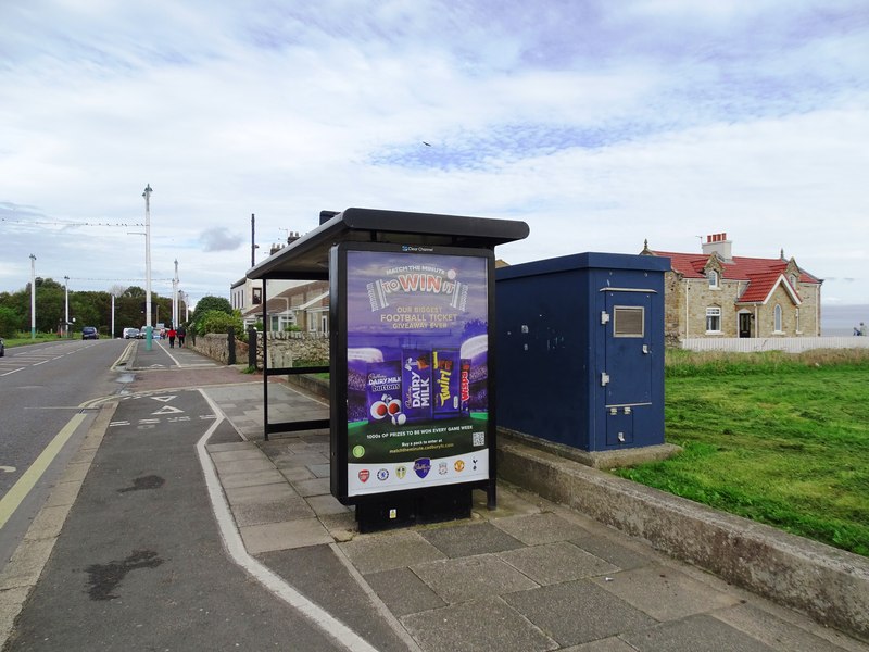 A digital bus shelter by the road side