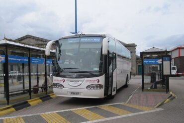A street outside Edinburgh bus station