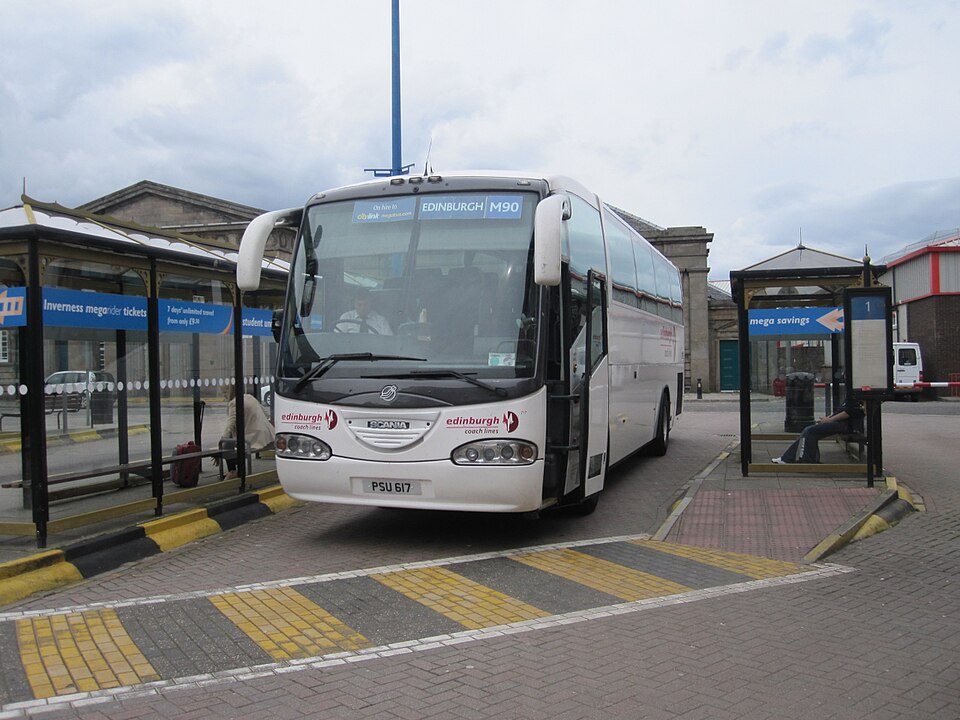 A street outside Edinburgh bus station