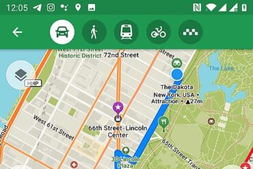 An app screen showing bus stops and arrivals
