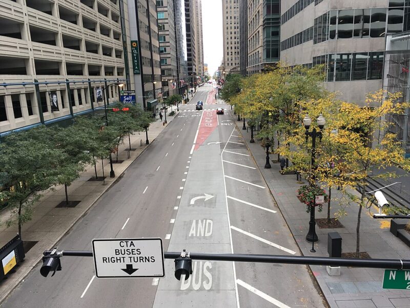 Bus lanes on city streets