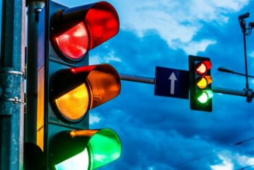 Smart traffic lights at an intersection