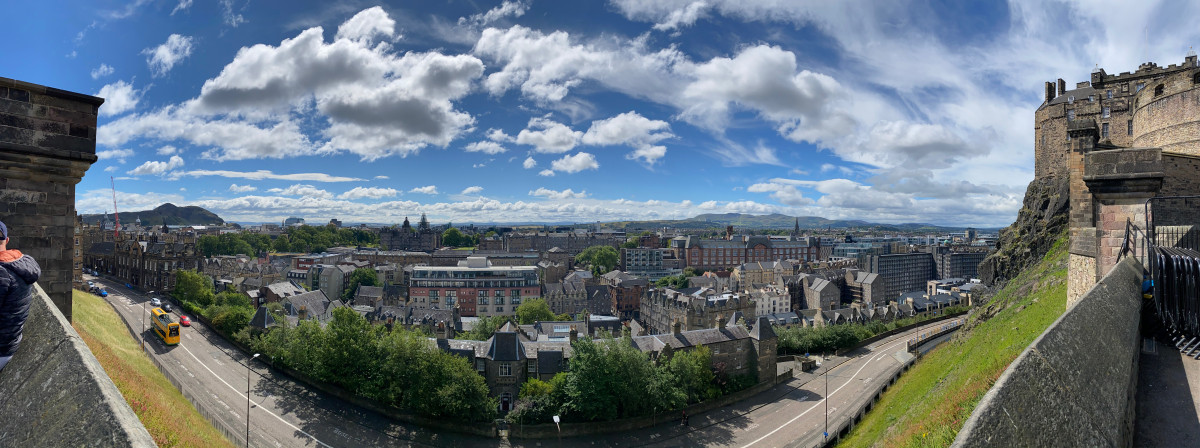 The city of Edinburgh as seen from a tower