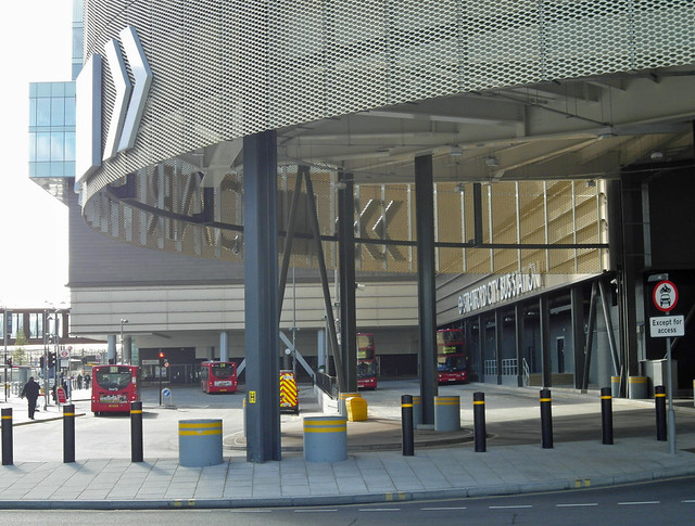 The entrance of Stratford bus station