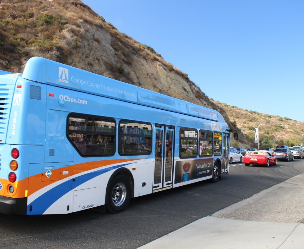 A bus on a route in the city