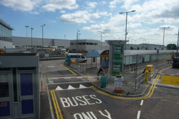 Aerial view of the Edinburgh airport bus stop