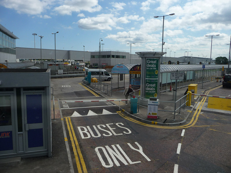 Aerial view of the Edinburgh airport bus stop