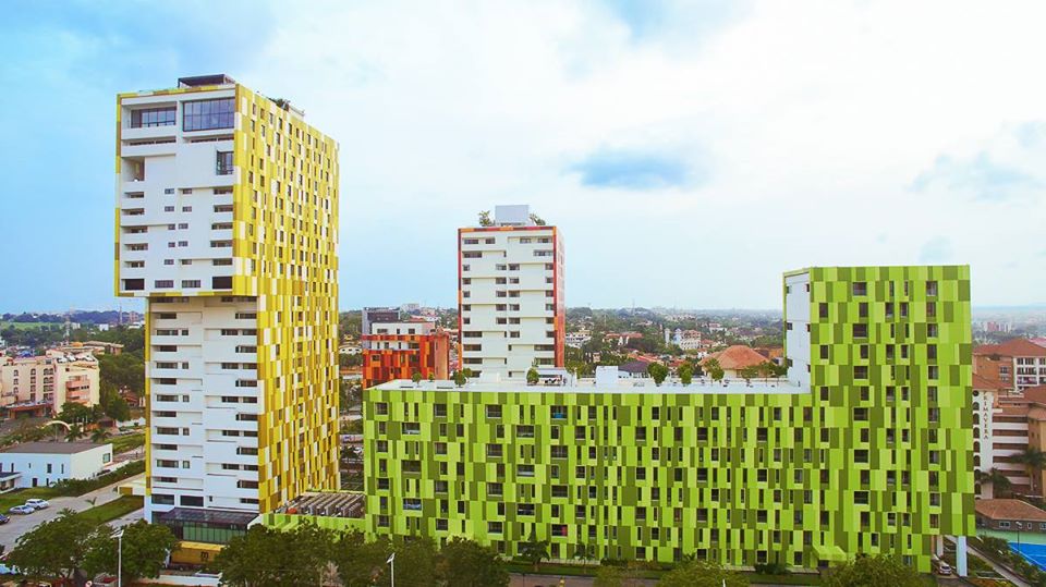 Aerial photo of Villagio Accra from the Mall footbridge