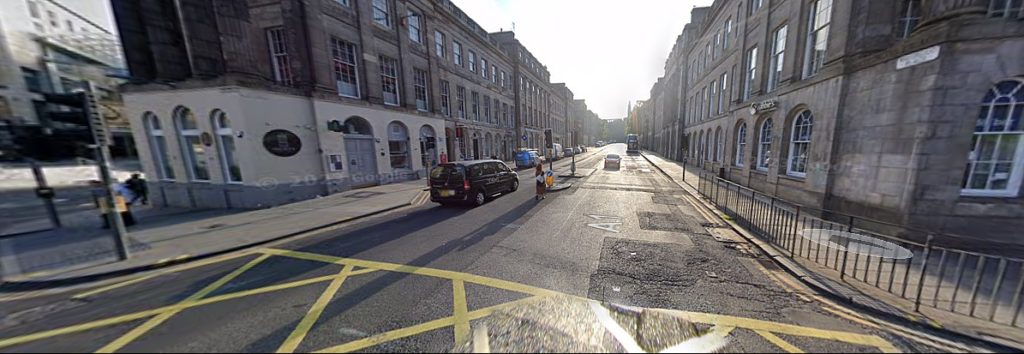 The Glasgow to Edinburgh bus route