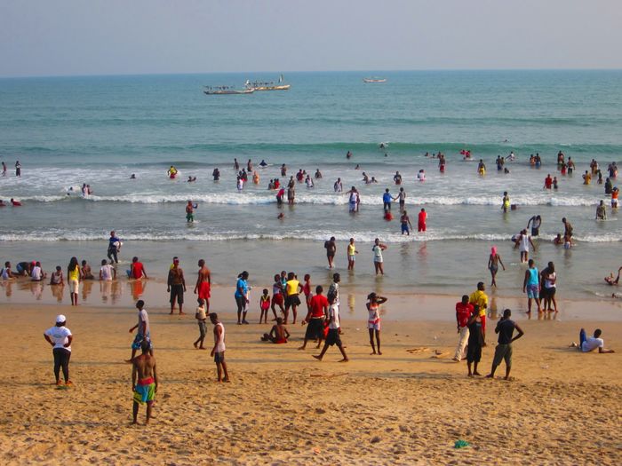 A beach scene in Accra