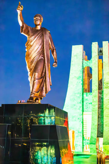 A statue of the first President of Ghana