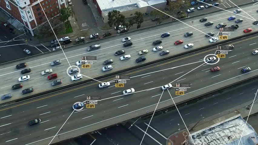 Annotated graphic of of an intelligent highway system