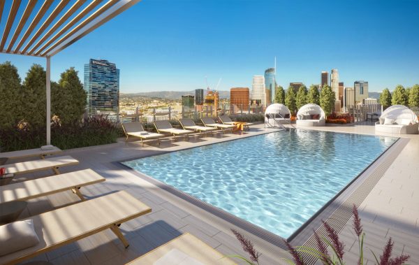 City rooftop swimming pool