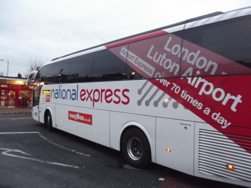 A Golders Green bus arrives at a station