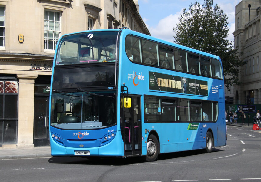 A bus in the city of Edinburgh