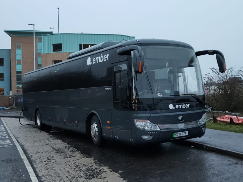 Ember bus drives towards its terminal