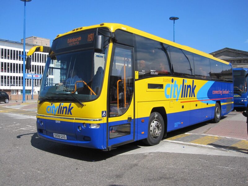 Citylink bus awaits deployment in Glasgow